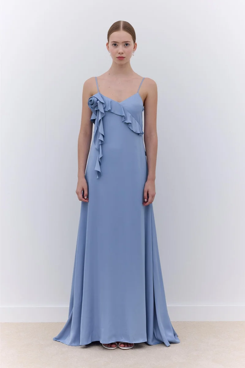 مانوكا Ruffled Evening Dress