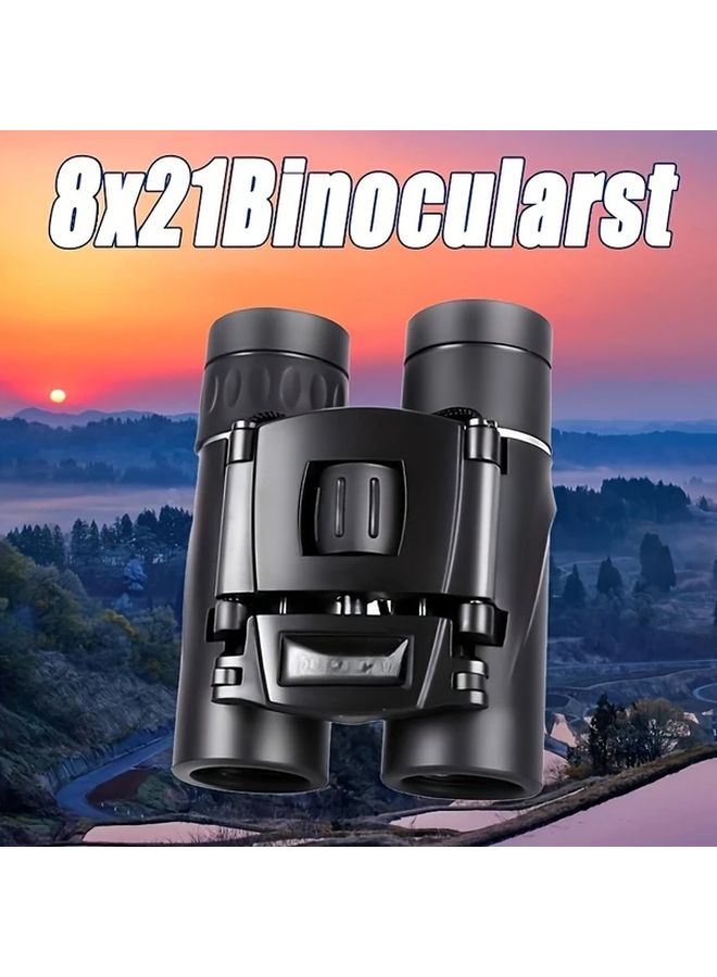 Black 8x Magnification Binocular Telescope Portable Foldable Design for Outdoor Camping Bird Watching - Image 3