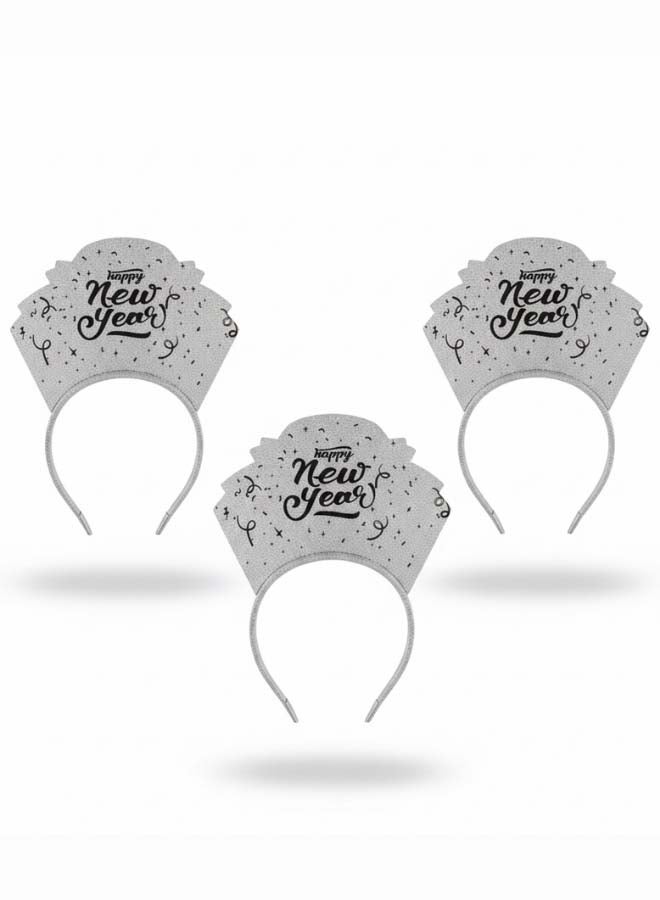 Feelings Happy New Year Tiara – Silver – Set of 3 - Image 1