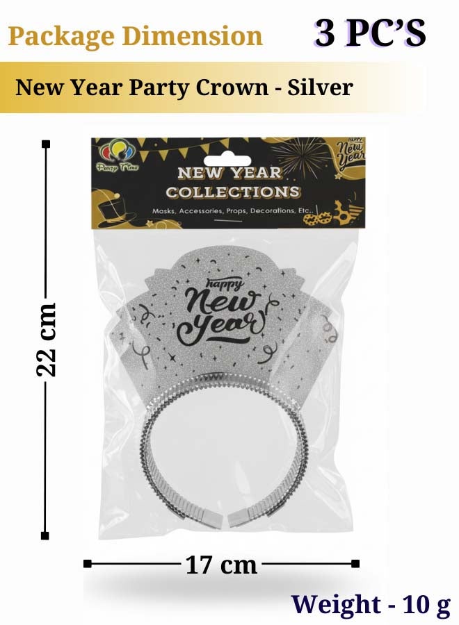 Feelings Happy New Year Tiara – Silver – Set of 3 - Image 2