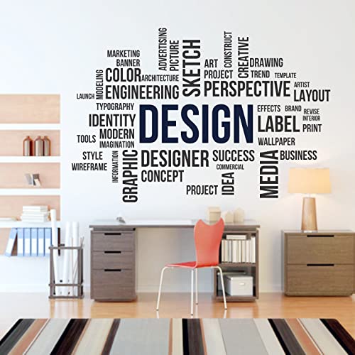 StickMe 'Design Creative Graphic Sketch Designer Office Concept Drawing Civil Architect Wall Sticker ' SM-1121 (Multi Colour, Vinyl - 150cm X 100 cm), Self Adhesive - Image 1