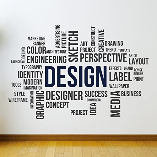 StickMe 'Design Creative Graphic Sketch Designer Office Concept Drawing Civil Architect Wall Sticker ' SM-1121 (Multi Colour, Vinyl - 150cm X 100 cm), Self Adhesive - Image 2