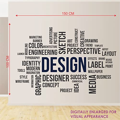StickMe 'Design Creative Graphic Sketch Designer Office Concept Drawing Civil Architect Wall Sticker ' SM-1121 (Multi Colour, Vinyl - 150cm X 100 cm), Self Adhesive - Image 3