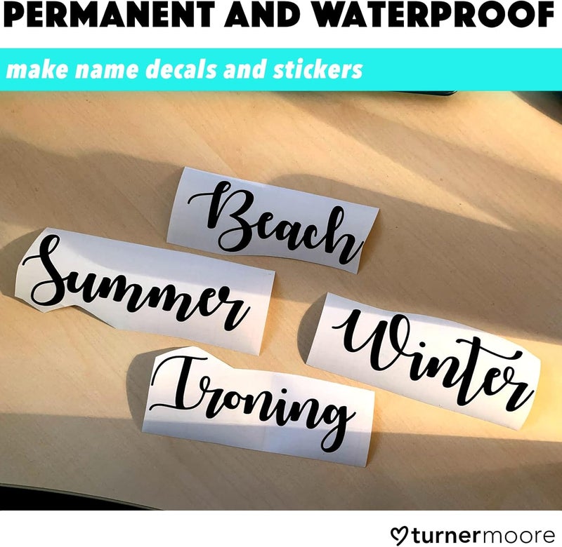 Turner Moore Edition لفة لاصق فينيل أسود غير لامع 12" × 15 قدم، فينيل أسود دائم للاستخدام في السيارات، اللافتات، تزيين الألبومات، كريكت، سيلويت كامي، آلات الرسم وآلات القطع من إصدار تيرنر مور - Image 5