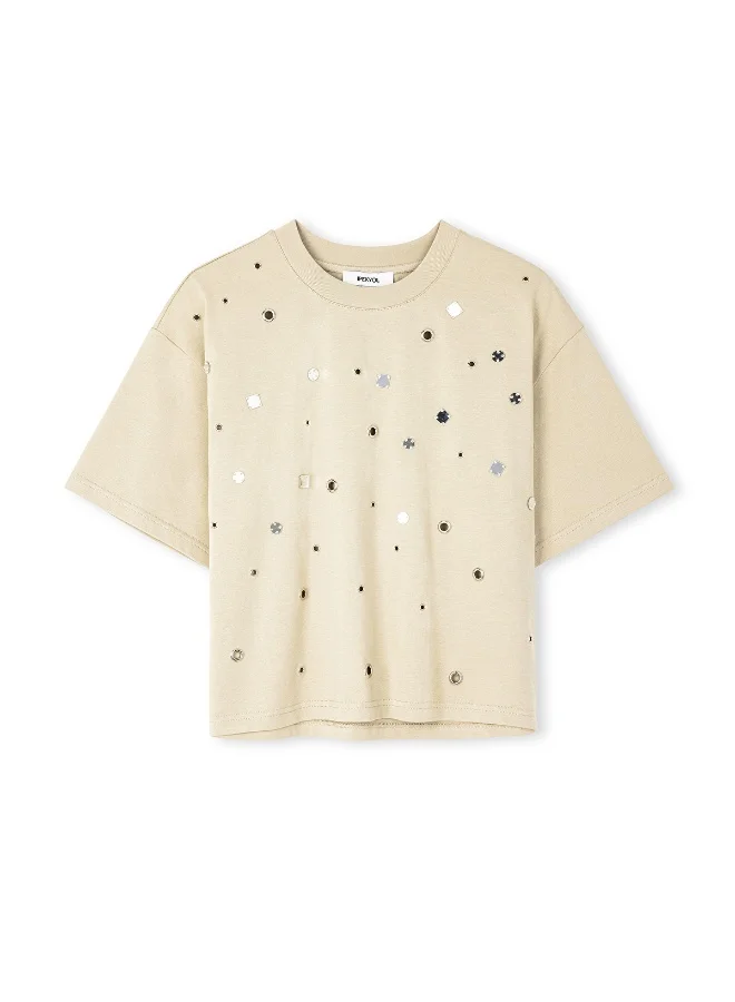 Ipekyol Embellished Cut-Out T-Shirt