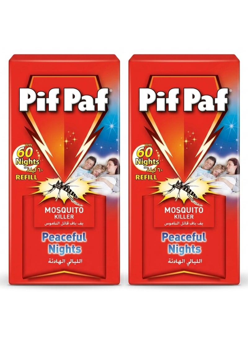 Pif Paf 2pcPif Paf Mosquito Killer Liquid Electric Device Kit 60 Nights Refill 45ml - Image 1