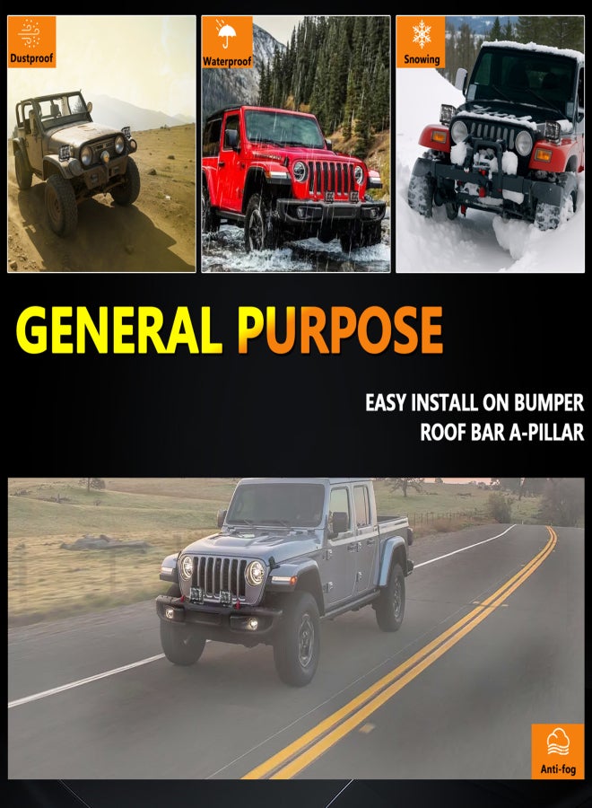 مصباح عمل LED ثلاثي الجوانب 6000 كلفن 100 وات مصابيح قيادة IP67 مقاومة للماء للشاحنات والدراجات النارية وسيارات الدفع الرباعي والمركبات الرباعية والقوارب - Image 2
