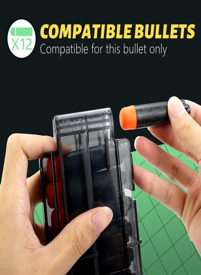 TORMEN Quick Reload Ultra Clip,12-Darts Magazines Compatible for Nerf Ultra Magazine (Black Transparent, 2PCS - Image 5