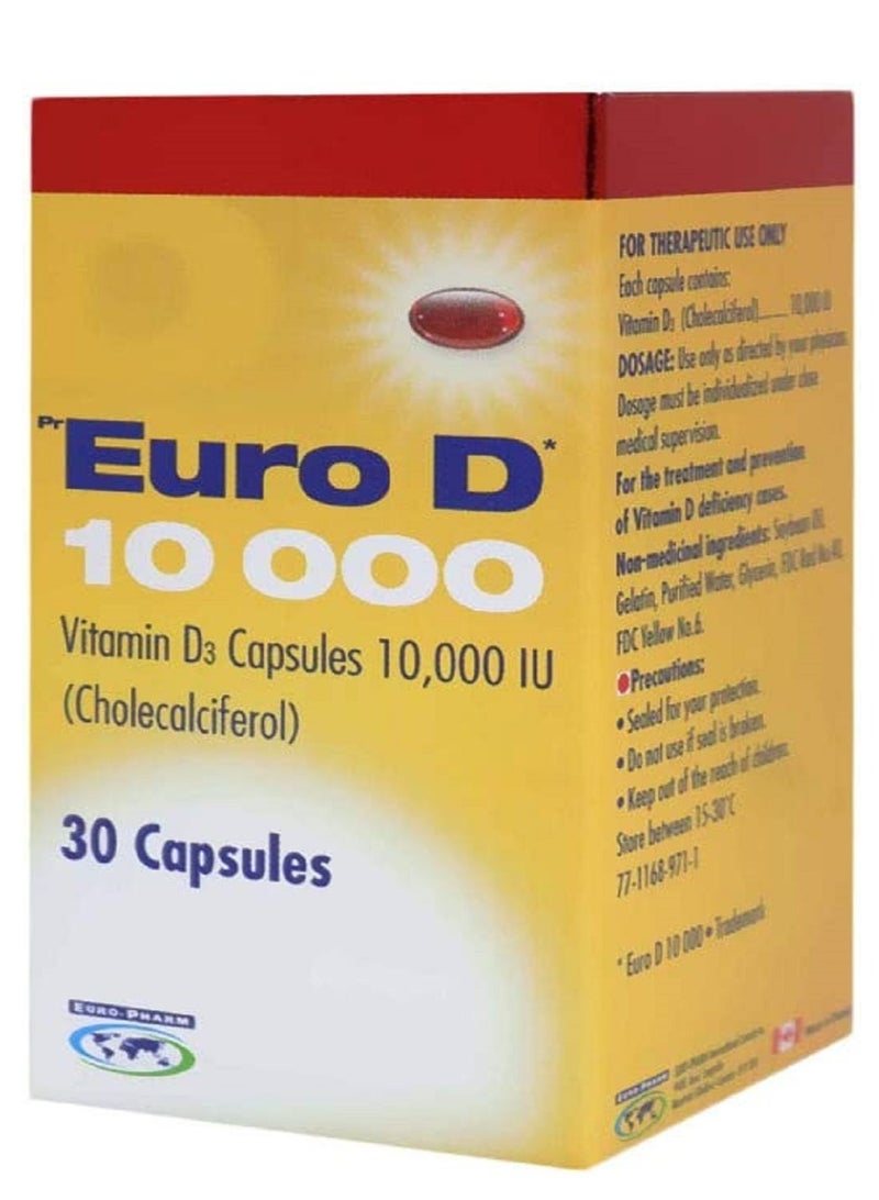 EuroPharma Euro D 10000 IU 30 Capsules