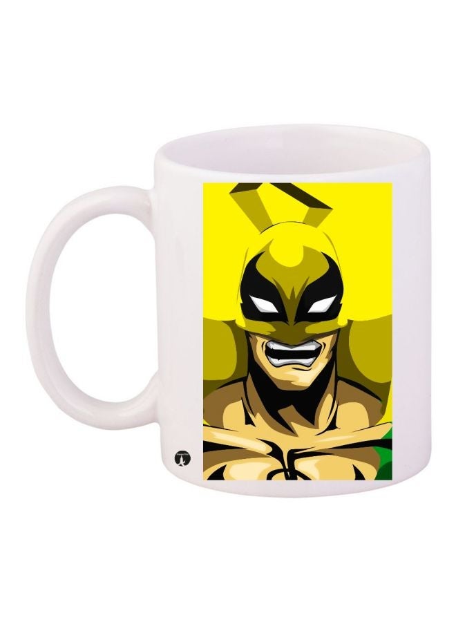 RYN Cartoon Printed Coffee Mug White/Yellow/Black 11ounce