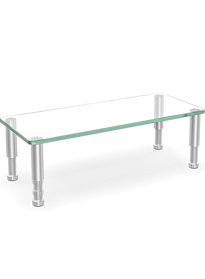 Hemudu Clear Computer Monitor Riser with Height Adjustable Multi Media Desktop Stand for Flat Screen LCD LED TV, Laptop/Notebook/Xbox One,HD01T-001 - Image 1
