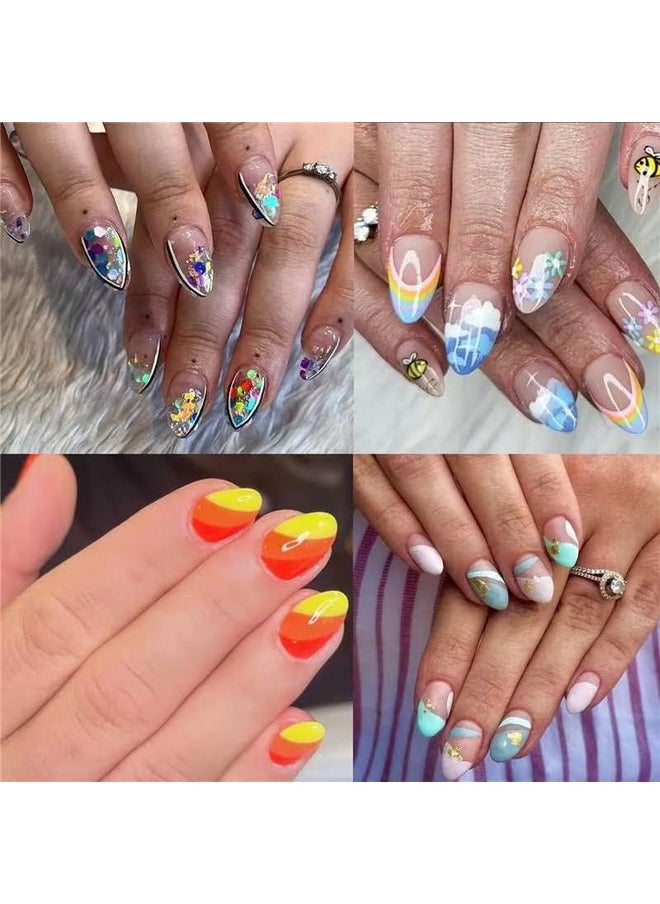 UNA GELLA Short Almond Fake Nails 216Pcs Pre-Shape Gel Acrylic Nail Tips For Full Cover Nail Extension Home Diy Nail Salon 12 Sizes Gelly Tips  - Image 2