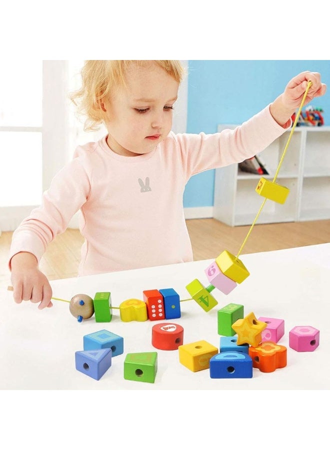 BOHS BOHS Caterpillar Lacing Blocks - Threading & Stacking - Toddler Learn Counting, Numbers and Shapes- Baby Kids Fine Motor Skills Toys  - Image 5
