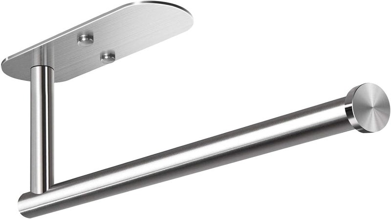 VAEHOLD Adhesive Paper Towel Holder Under Cabinet Mount, Wall Mounted Paper Towel Roll Holder for Kitchen Paper Towel, SUS304 Stainless Steel（Silvery） - Image 1