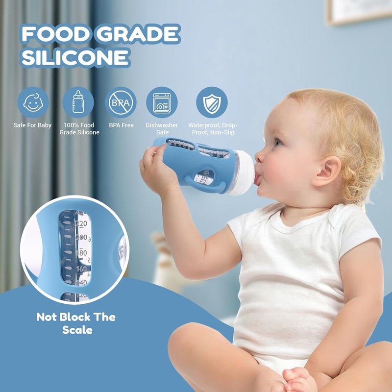 Hranio Silicone Bottle Covers Silicone Sleeve for Avent Natural Glass Baby Bottles Fits Philips Avent Glass Bottle Sleeve Phillips Avent Glass Bottles 8oz 3 Pcs - Image 4