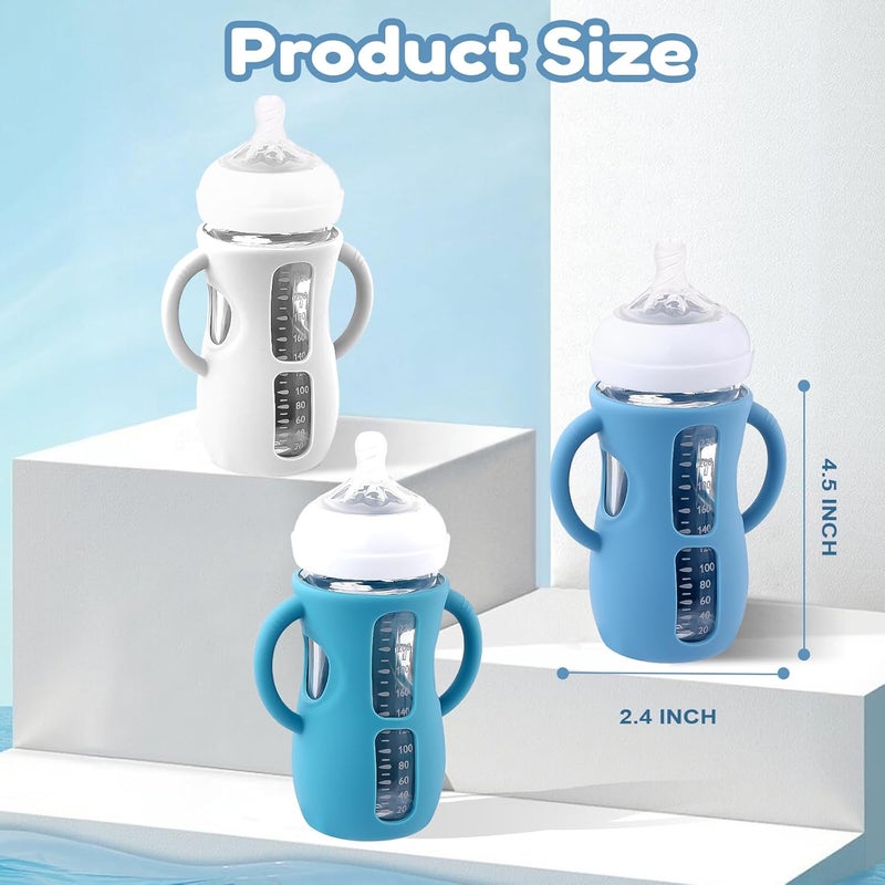 Hranio Silicone Bottle Covers Silicone Sleeve for Avent Natural Glass Baby Bottles Fits Philips Avent Glass Bottle Sleeve Phillips Avent Glass Bottles 8oz 3 Pcs - Image 2
