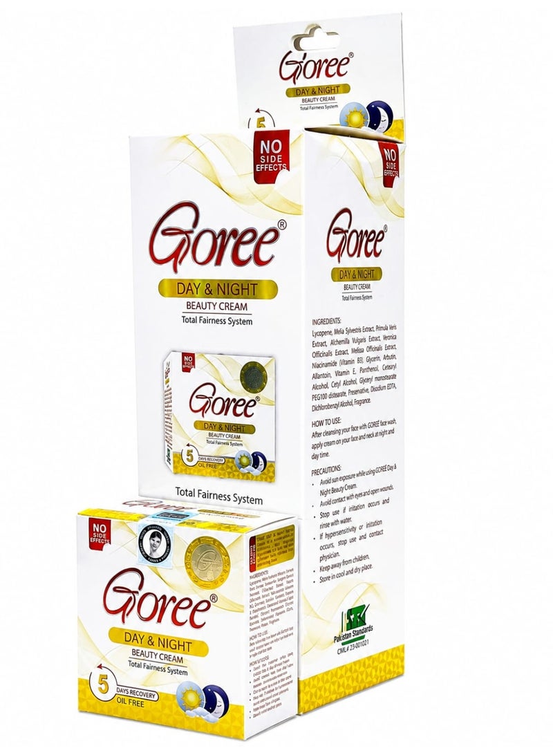 Goree Day & Night Beauty Cream Oil Free, 30 Grams, Pack of 6 - Image 1