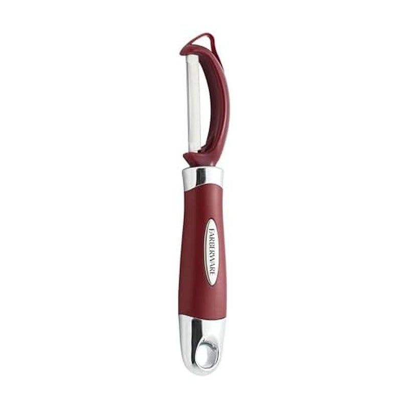 Farberware Euro Peeler, a Kitchen Essential for Quick and Easy Peeling of Produce, Chocolate, Cheeses and More, Features Hang-Hole for Easy Storage, Dishwasher Safe, Red - Image 1