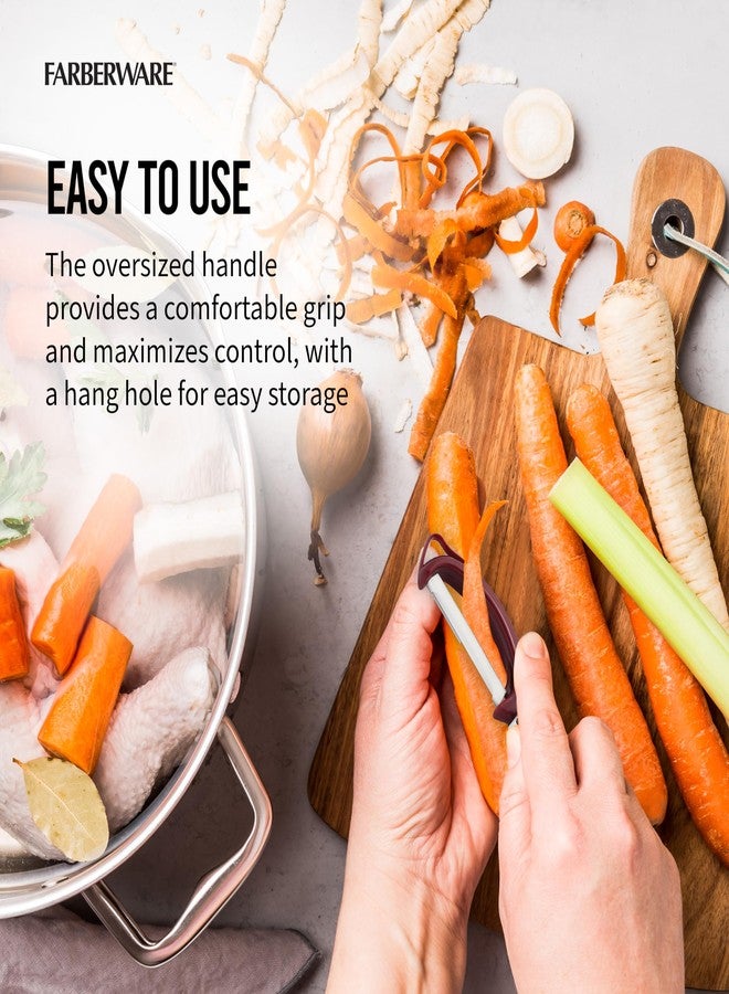 Farberware Euro Peeler, a Kitchen Essential for Quick and Easy Peeling of Produce, Chocolate, Cheeses and More, Features Hang-Hole for Easy Storage, Dishwasher Safe, Red - Image 5