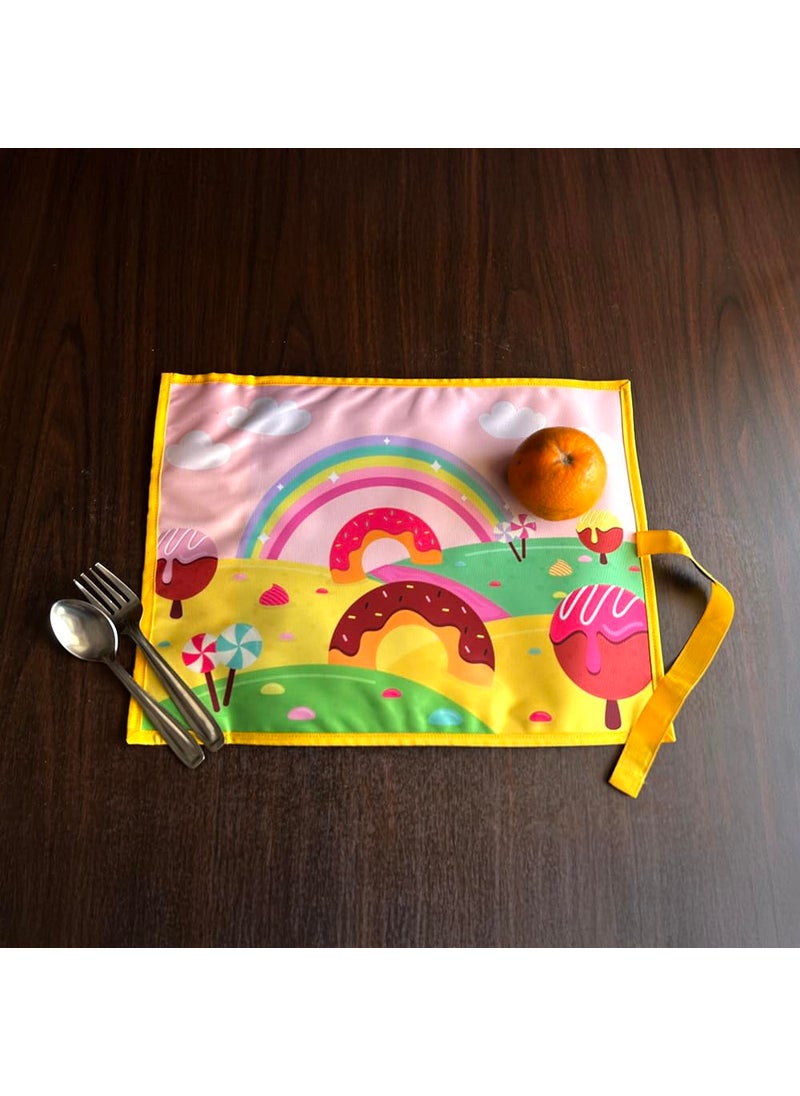 The Rosette Imprint The Rosette Imprint Rollup Table Mat Placement Mat Blackboard for Kids Children Candyland Design  - Image 3