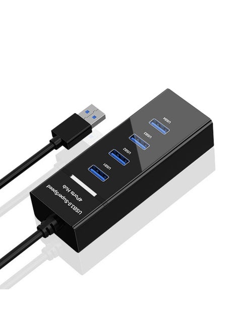 4 Port USB 3.0 Hub 480MGbps Converter Cable Adapter Black