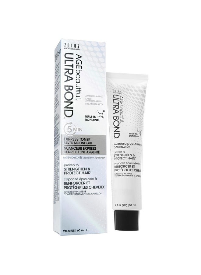 AGE beautiful Ultra Bond 5Minute Express Toner Strengthens & Protects 2X Shinier Hair Builds Bonds W/Arginine For Cool Silverblonde Results Silver Moonlight 2 Fl Oz  - Image 1