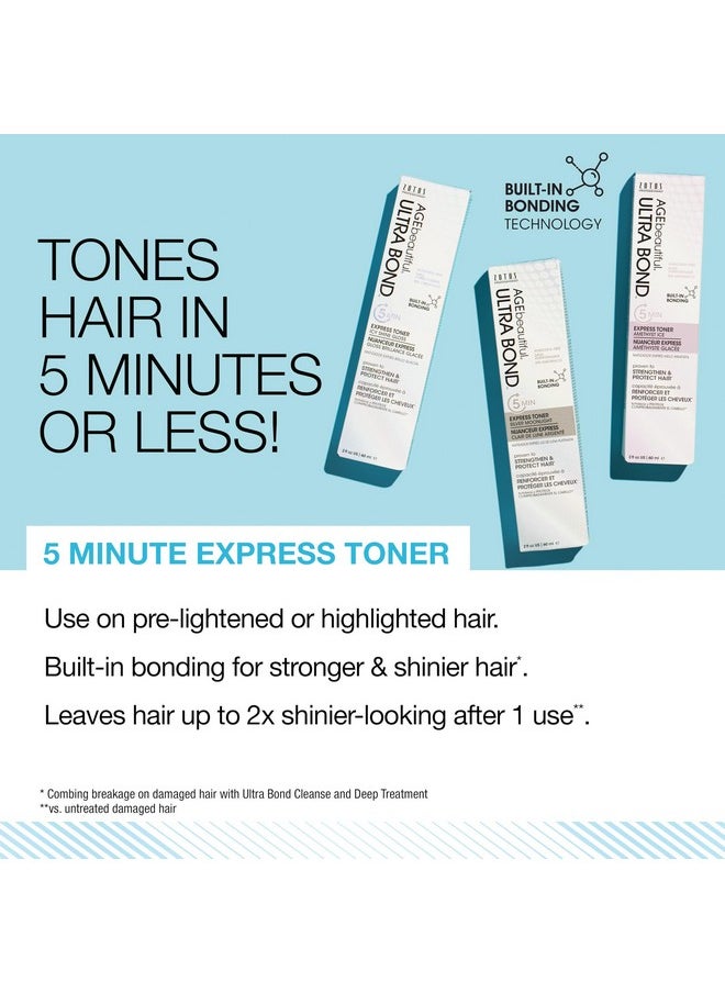 AGE beautiful Ultra Bond 5Minute Express Toner Strengthens & Protects 2X Shinier Hair Builds Bonds W/Arginine For Cool Silverblonde Results Silver Moonlight 2 Fl Oz  - Image 2