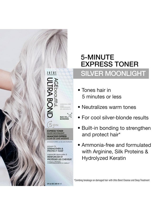 AGE beautiful Ultra Bond 5Minute Express Toner Strengthens & Protects 2X Shinier Hair Builds Bonds W/Arginine For Cool Silverblonde Results Silver Moonlight 2 Fl Oz  - Image 3