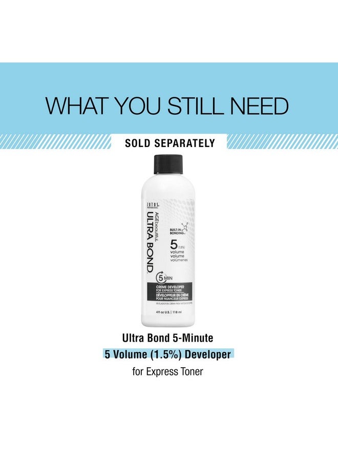 AGE beautiful Ultra Bond 5Minute Express Toner Strengthens & Protects 2X Shinier Hair Builds Bonds W/Arginine For Cool Silverblonde Results Silver Moonlight 2 Fl Oz  - Image 5