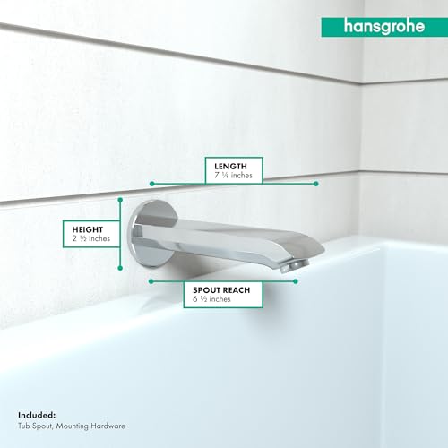 hansgrohe Tub Spout Premium 3-inch Modern Tub Spout in chrome, 31494001,Small - Image 4
