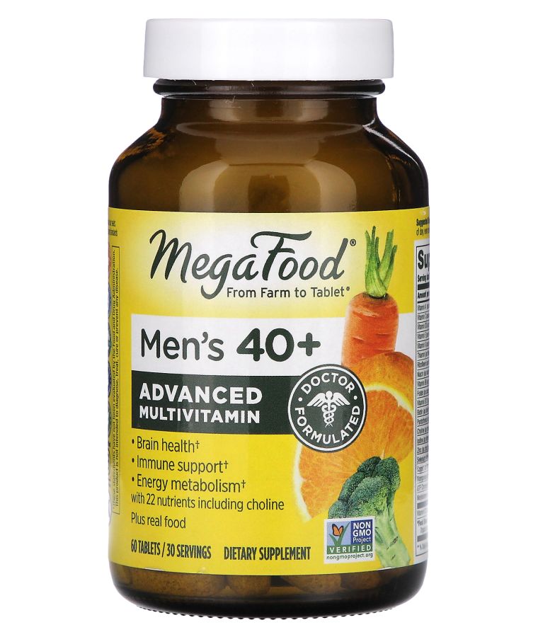 MegaFood Men's 40+ Advanced Multivitamin 60 Tablets