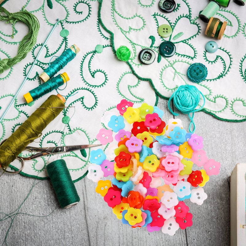 4 Bottles of Multipurpose Sewing Buttons DIY Colorful Buttons Resin Clothes Buttons - Image 5