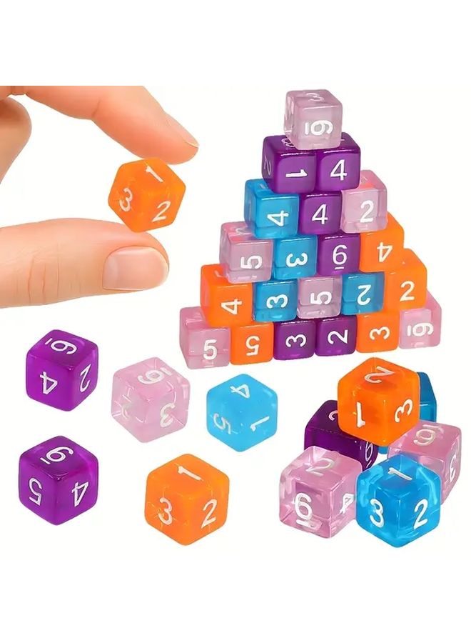 10 قطع من زهر D6 الوردي، مكعبات مرقمة بحجم 16 ملم لألعاب الطاولة وألعاب تقمص الأدوار مثل DD - Image 5