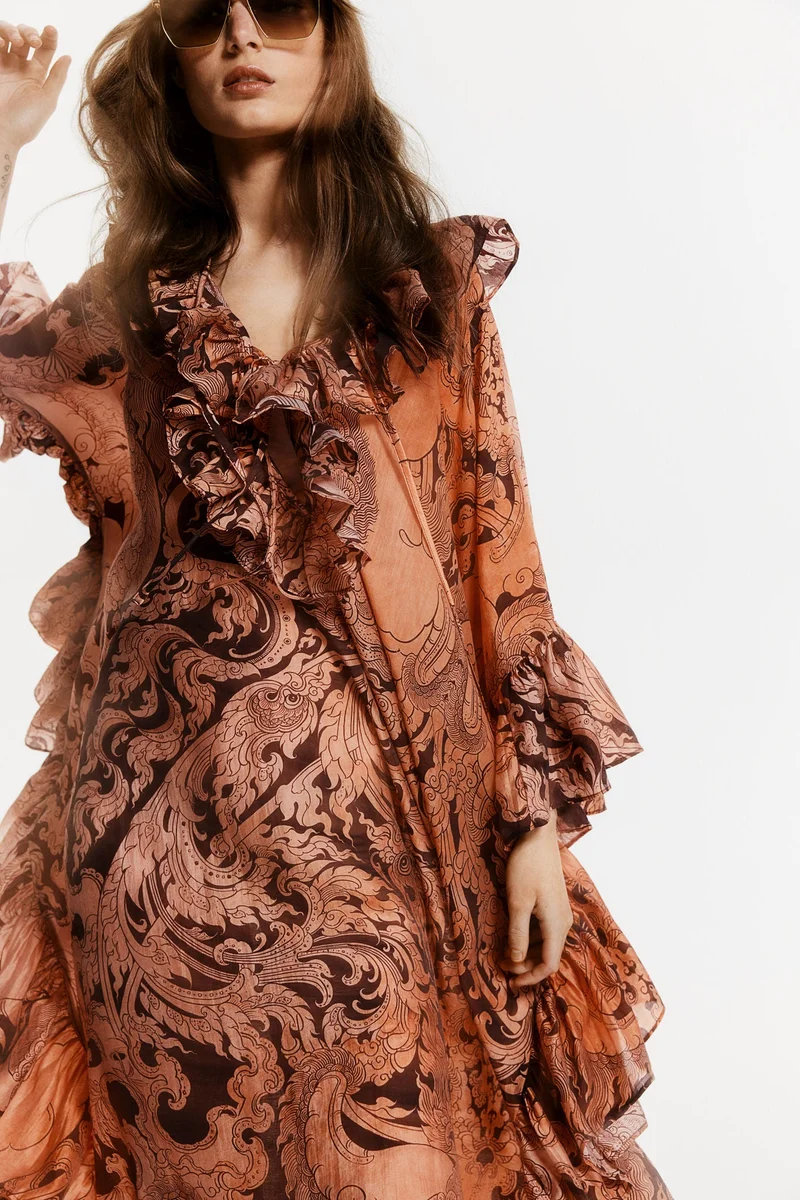 H&M Ruffled kaftan dress