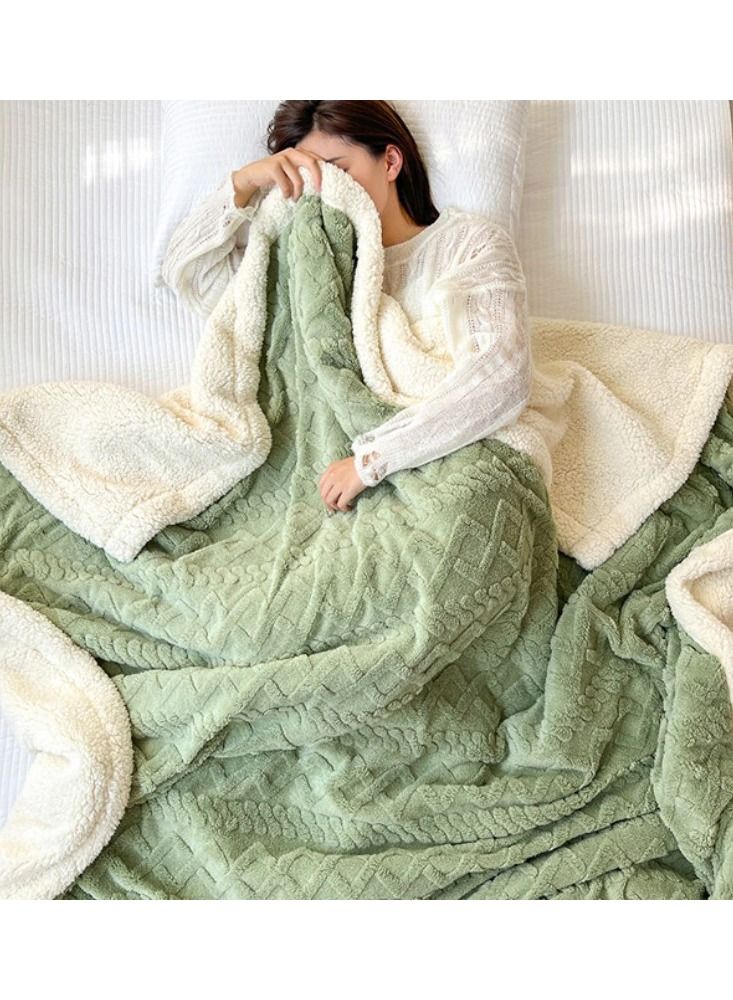 DubaiGallery Flannel Simple Double Layer Quilted Quilt, Winter Bed Sheet Quilt, Composite Leisure Blanket Warm blankets in winter  - Image 4