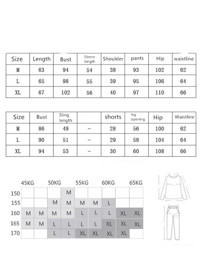 Generic - 7pcs pajamas set for women in all seasons imitation silk pajamas set - Image 1