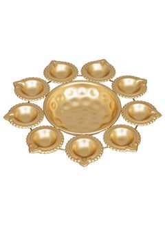 Webelkart Webelkart Diya Shape Flower Decorative Urli Bowl for Home Decor Bowl for Floating Flowers and Tea Light Candles Home,Office and Table Decor| Diwali Decoration Items (Gold Polish)  - Image 2