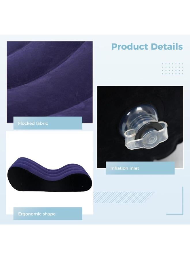 Inflatable Couch Air Sofa Portable: S-Shape Inflatable Bed with Household Inflatable Lounge Chair with Household Air Pump Multi-Function Inflate Deck Chair for Living Room - Image 3