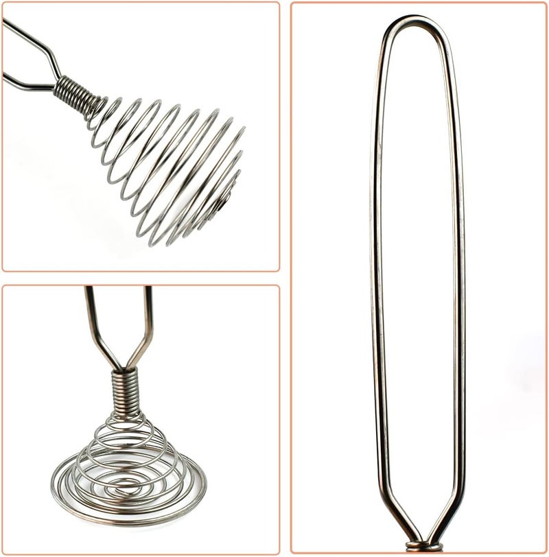 Bilkeru 1 Pcs 8 Inch Stainless Steel Spring Whisk Mini French Spring Coil Whisks Egg Whisk Wire Whip Cream Beater Kitchen Utensils for Stirring, Baking and Cooking (Silver) - Image 3