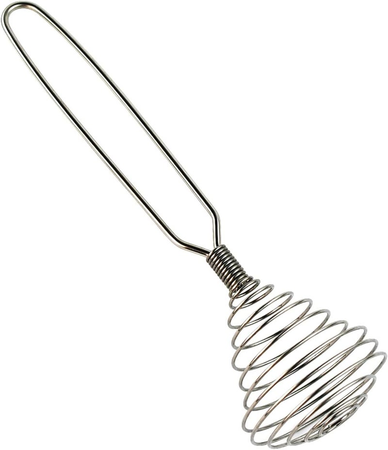 Bilkeru 1 Pcs 8 Inch Stainless Steel Spring Whisk Mini French Spring Coil Whisks Egg Whisk Wire Whip Cream Beater Kitchen Utensils for Stirring, Baking and Cooking (Silver) - Image 1