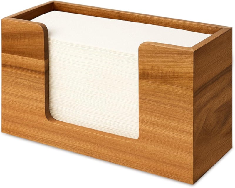 موزع مناشف ورقية من خشب الأكاسيا، حامل مناشف ورقية خشبي يُوضع على سطح الطاولة، مناسب للحمام والمطبخ، حامل مناديل، موزع مناشف ورقية متعددة الطيات (C، Z، ثلاثي الطيات) للمرحاض والحمام