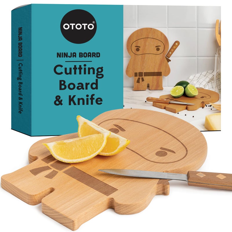 OTOTO Cutting Board Wooden  Plastic Cutting Boards for Kitchen Fun  Spooky Kitchen Gadgets Housewarming  Goth Gifts Dishwasher Safe Ninja Wood