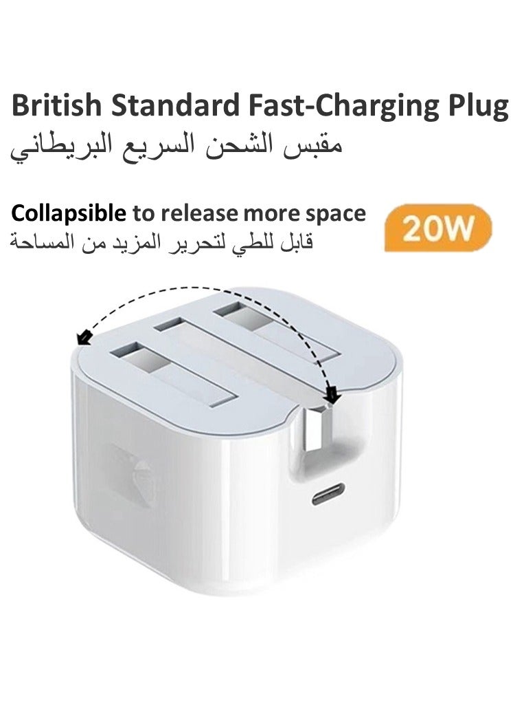 محول طاقة USB-C بقوة 20 واط 3 سنون أبيض - Image 2