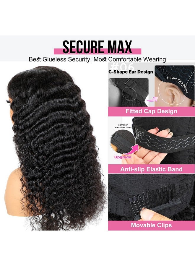 BLY Glueless Wigs Human Hair 9X6 M-Cap Wig Max Parting Hd Lace Pre Cut Wig For Women Pre Plucked, Bleached Tiny Knots Deep Wave Curly Lace Front Wigs Wear Go 180% Density 18 Inch - Image 3