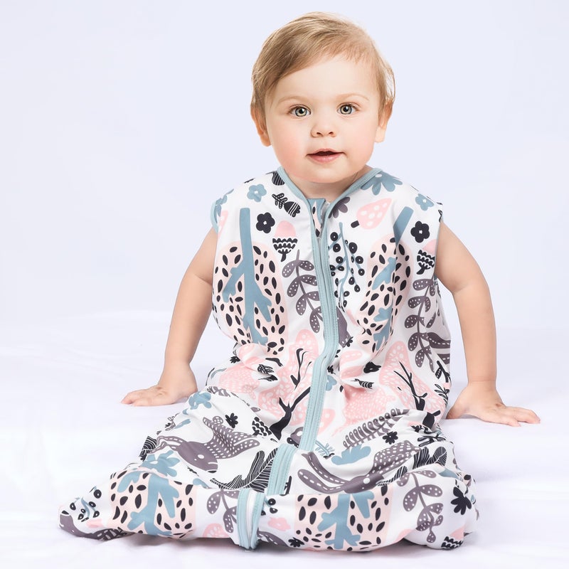 GUNTAIL Baby Sleep Sack 0-6 Months 3 Pack Baby Wearable Blanket 100% Rayon Cotton 2-Way Zipper Toddler Sleeping Sack .Comfy Soft Lightweight TOG 0.3 (Rabbit&Rocks&Green, 0-6 Months) - Image 2