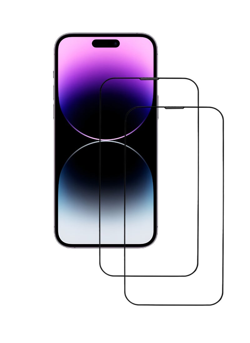 ACLIX 2 Pieces Antistatic ESD Dustproof Premium Quality High Definition Tempered Glass Screen Protector Designed For  iPhone 14 Pro - Image 1