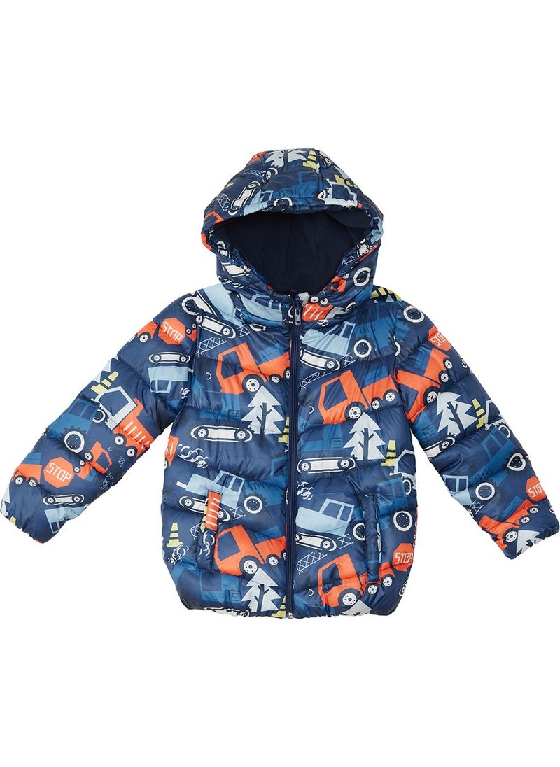 Denokids Cars Boy Water Repellent Hooded Coat  - Image 3