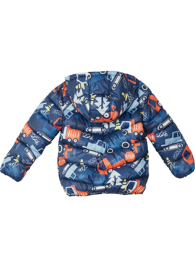 Denokids Cars Boy Water Repellent Hooded Coat  - Image 4