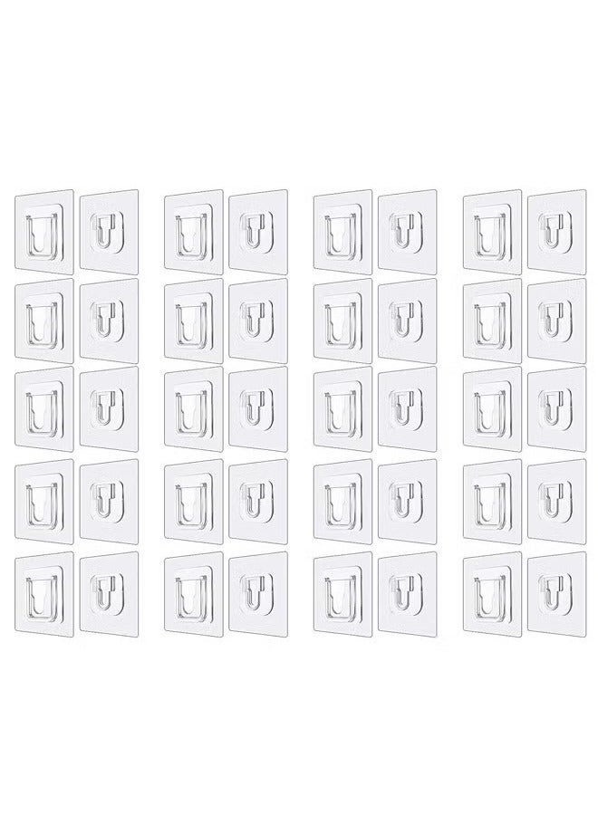 20 Pack Double Sided Wall Hook, Wall Hooks for Hanging, Self Adhesive Hooks for Bathroom Kitchen Office Hanging - Image 1