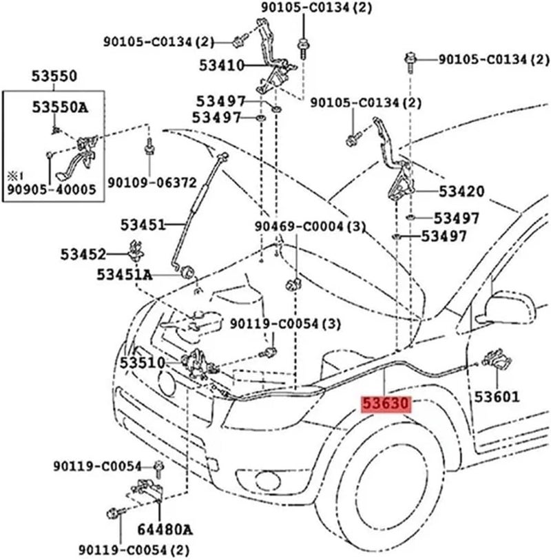 Wivplex Hood Release Cable for Toyota RAV4 (2009-2013) - Image 2